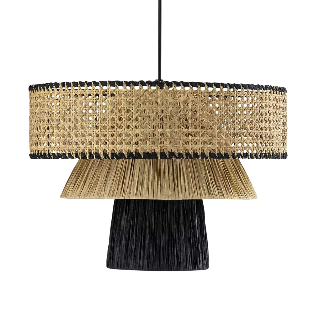 Rylie Rattan Black Pendant Light