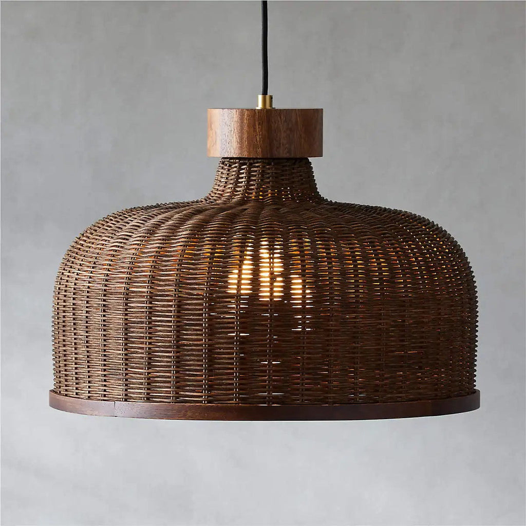 Sago Round Wicker Rattan Pendant Light