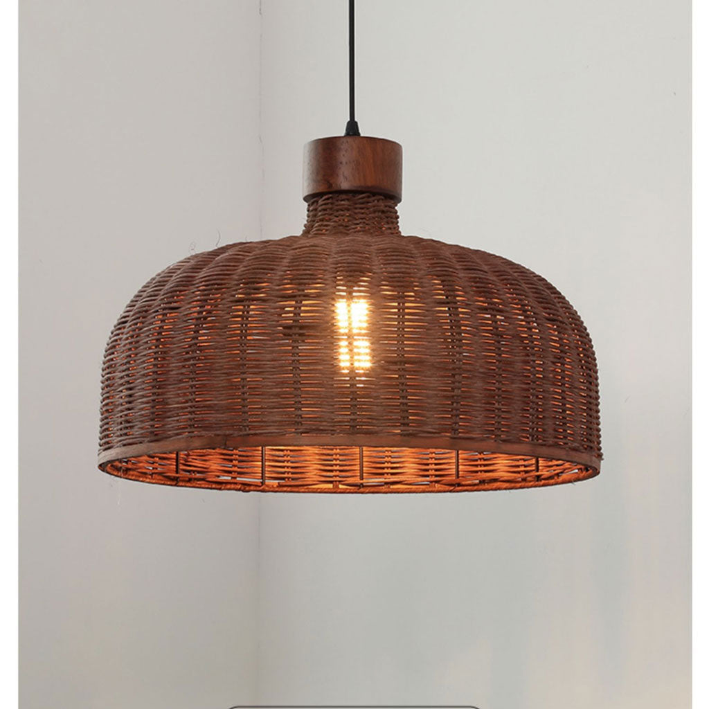 Sago Round Wicker Rattan Pendant Light