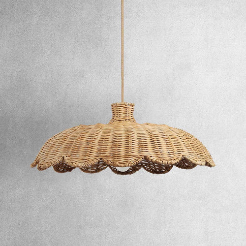 Alice Boho Scallop Rattan Pendant Light