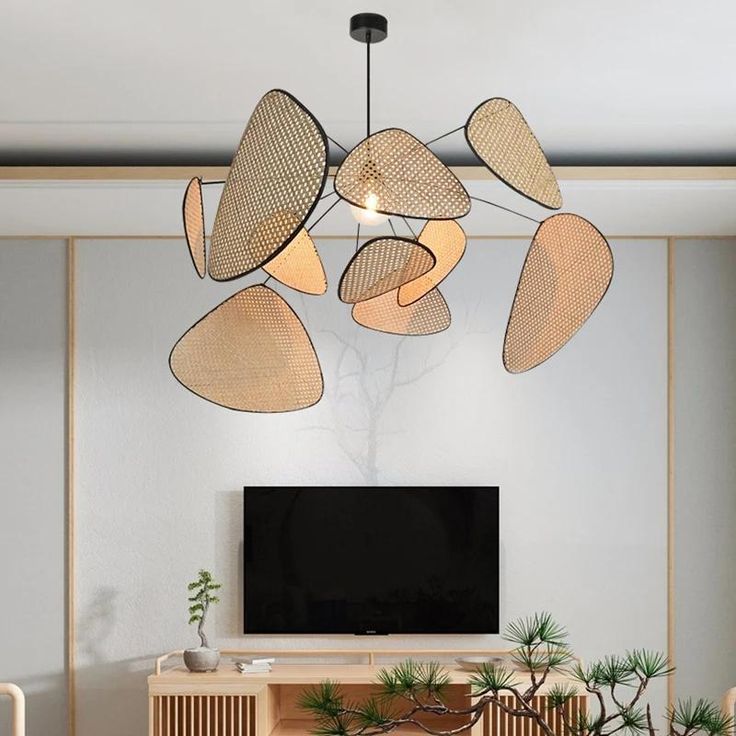 Screen Cannage Giant Rattan Pendant Light
