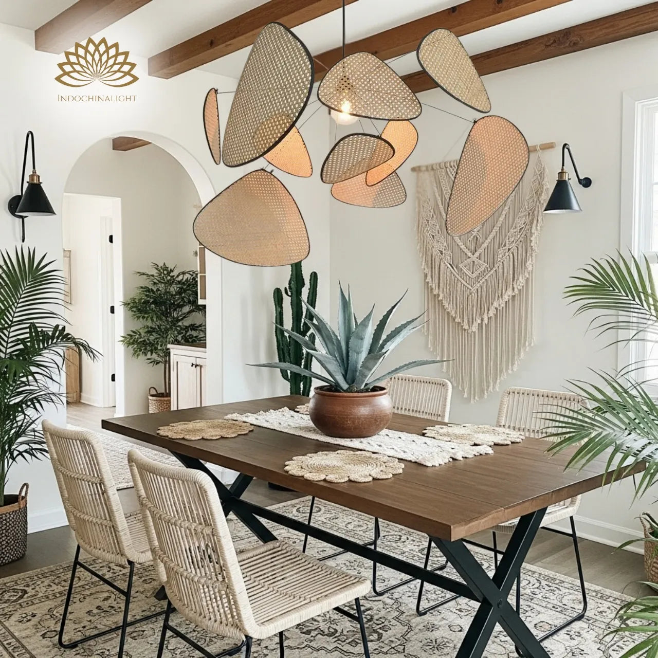 Screen Cannage Giant Rattan Pendant Light