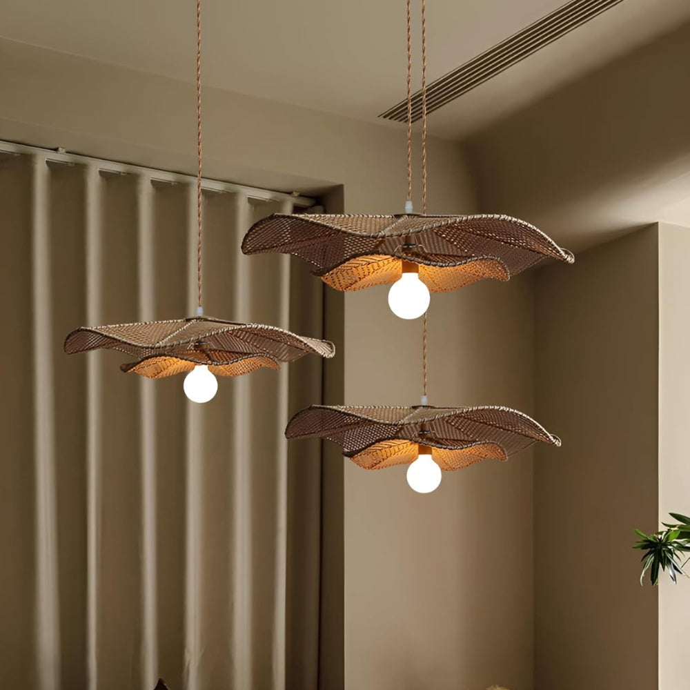 Lotus Leaf Rattan Pendant Light