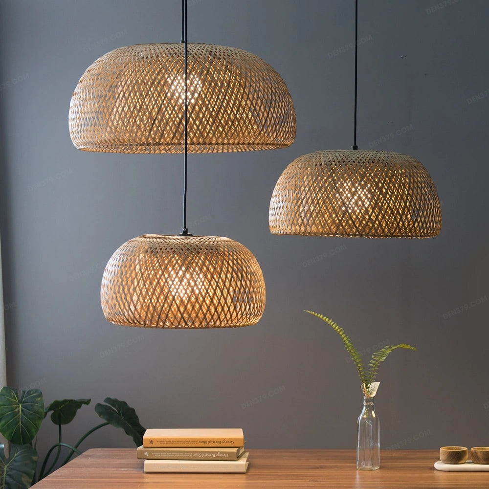 TAO Oriental Small Bamboo Basket Pendant Light