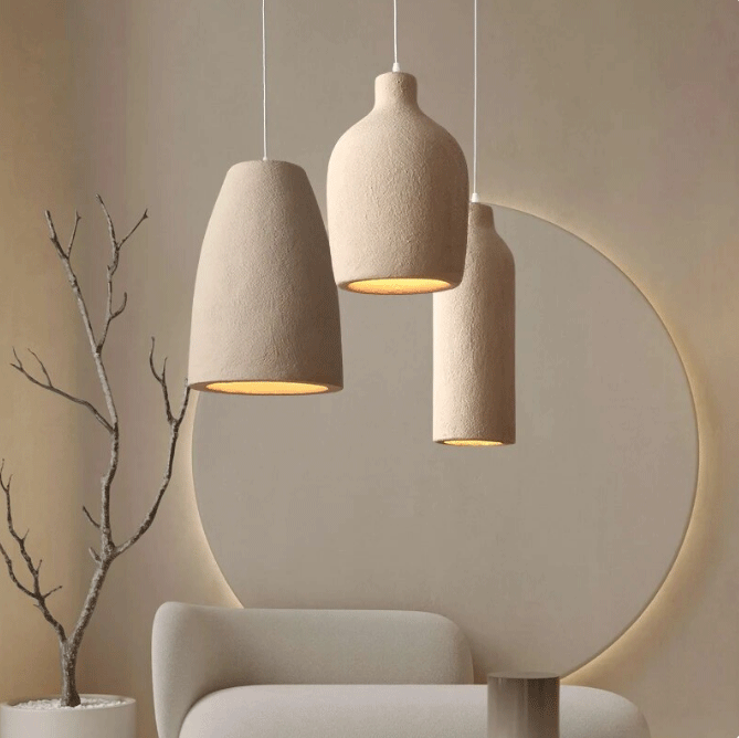 Ebony Wabi Sabi Cylinder Pendant Light