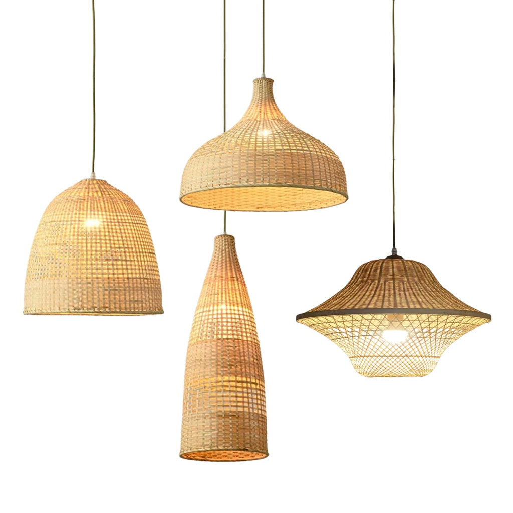 Kirsal Rattan Basket Pendant Light Shade - Cluster Hanging