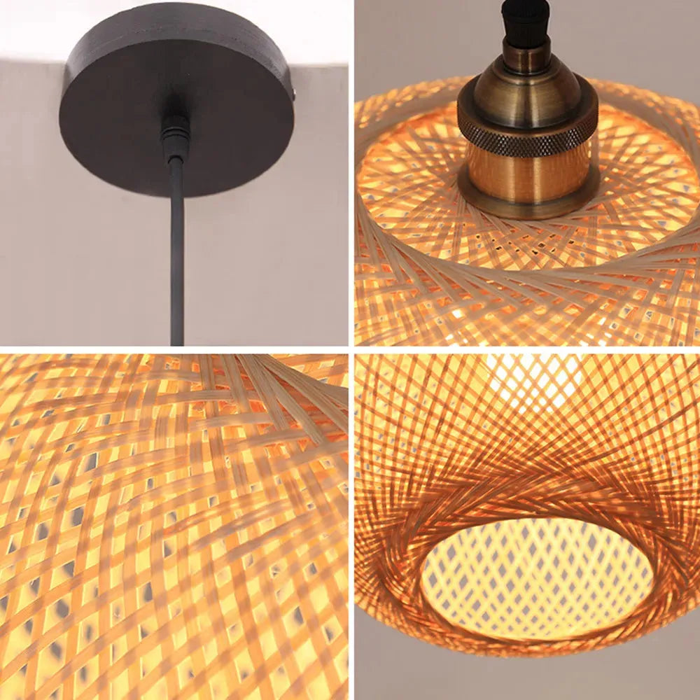 Lucy Woven Round Bamboo Pendant Light