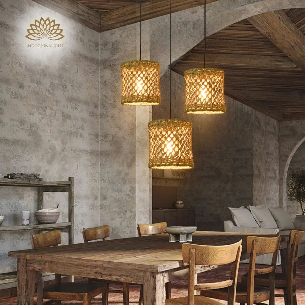 Shaun Small Basket Wicker Woven Pendant Light
