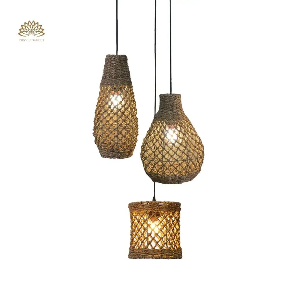 Shaun Small Basket Wicker Woven Pendant Light