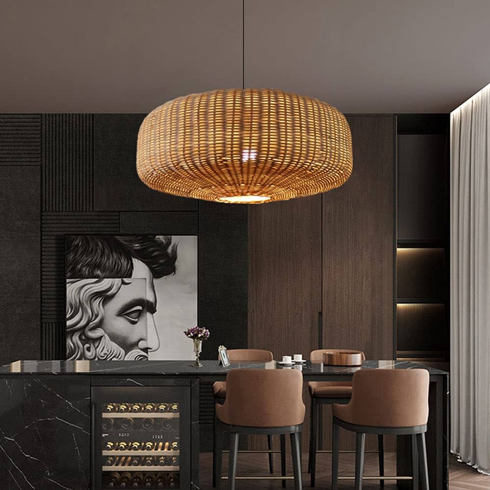 Sia Wicker Drum Pendant Light