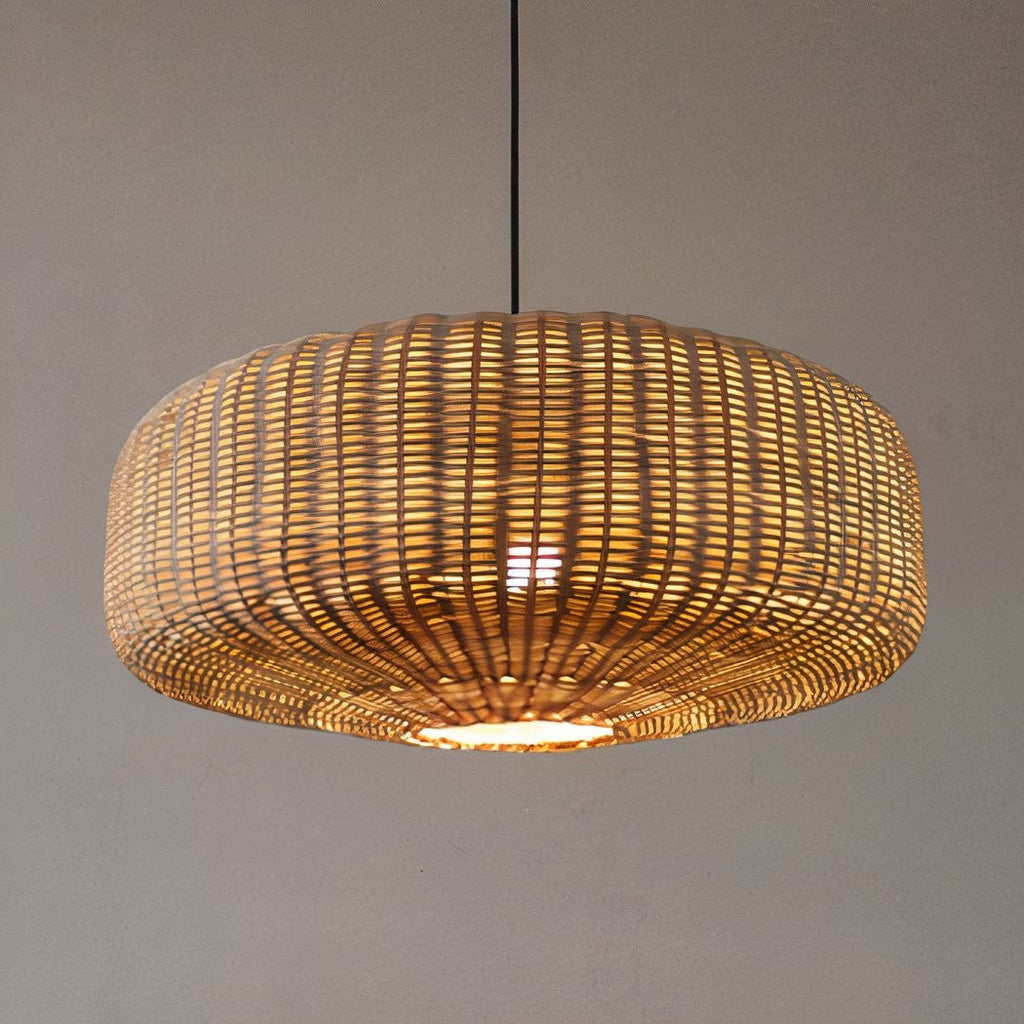 Sia Wicker Drum Pendant Light