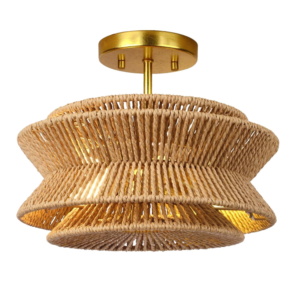 Silvia Wabi Sabi Boho Hemp Rope Ceiling Light