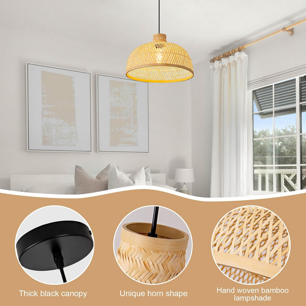 Singkawang Bamboo Woven Dome Pendant Light
