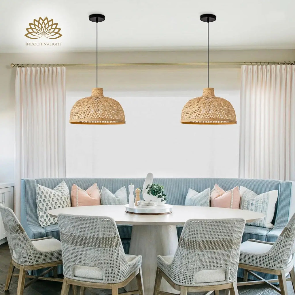Singkawang Bamboo Woven Dome Pendant Light
