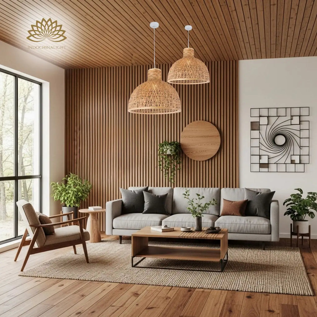 Singkawang Bamboo Woven Dome Pendant Light