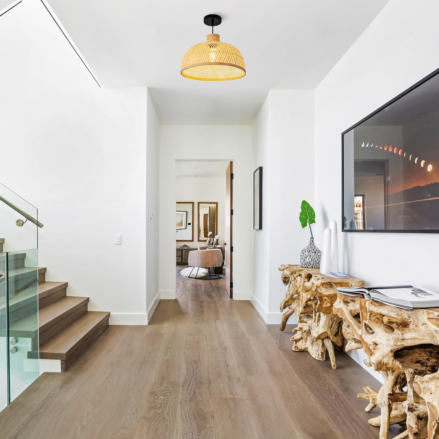 Singkawang Bamboo Woven Dome Pendant Light