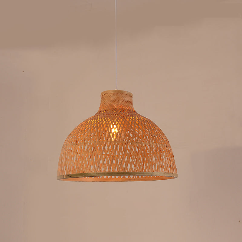 Singkawang Bamboo Woven Dome Pendant Light