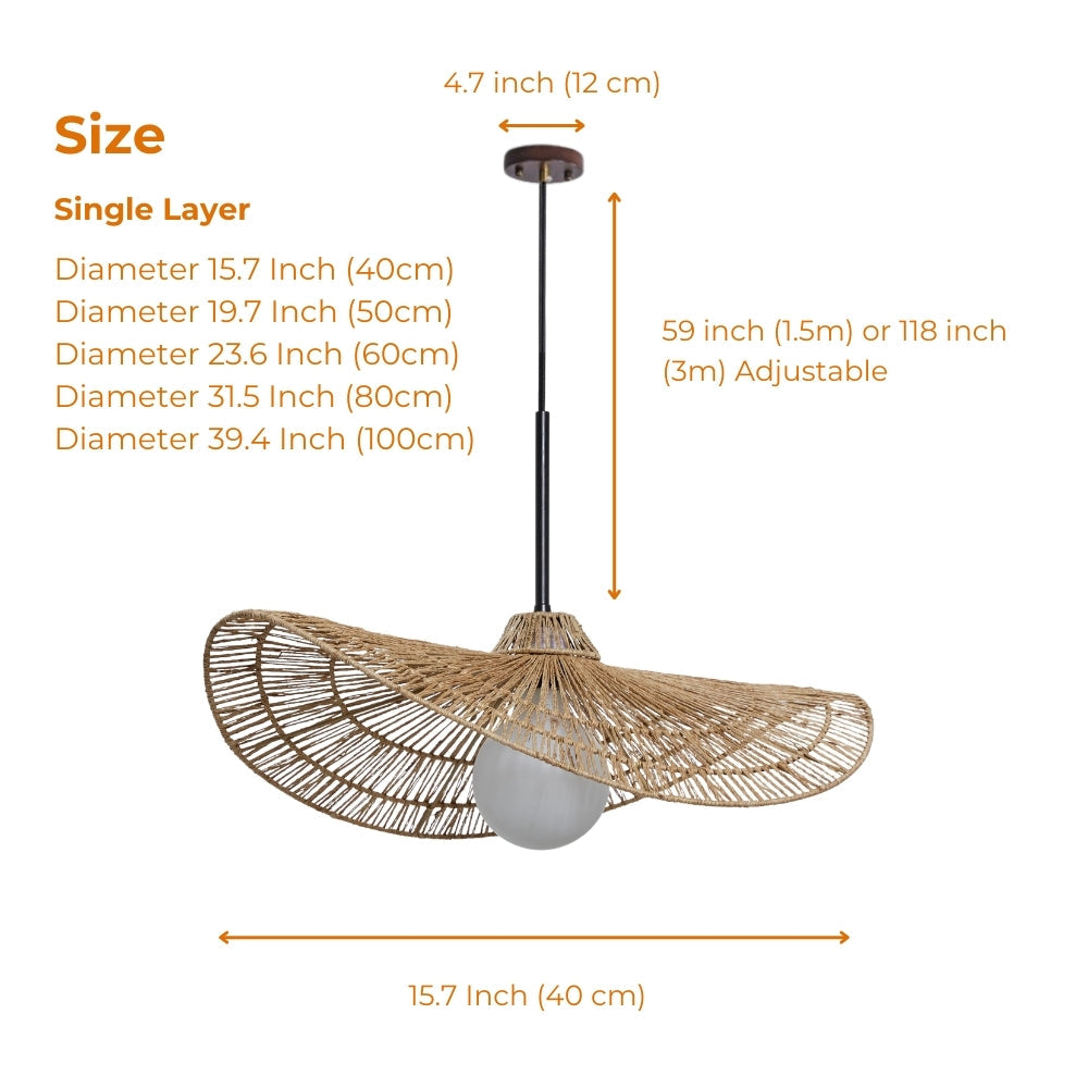 Valar Wabi Sabi Tiered Wicker Jute Pendant Light
