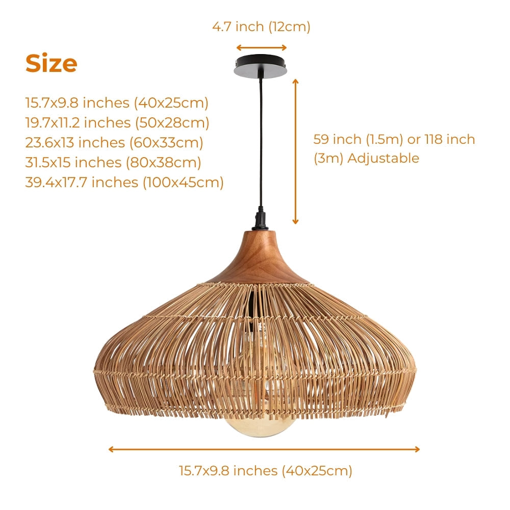 Havenly Rattan Woven Dome Pendant Light