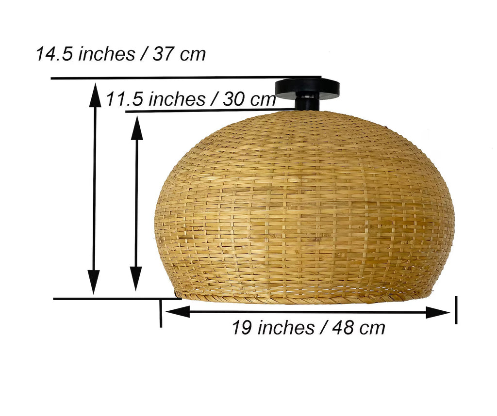Juanita Wabi Sabi Dome Wicker Bamboo Ceiling Light
