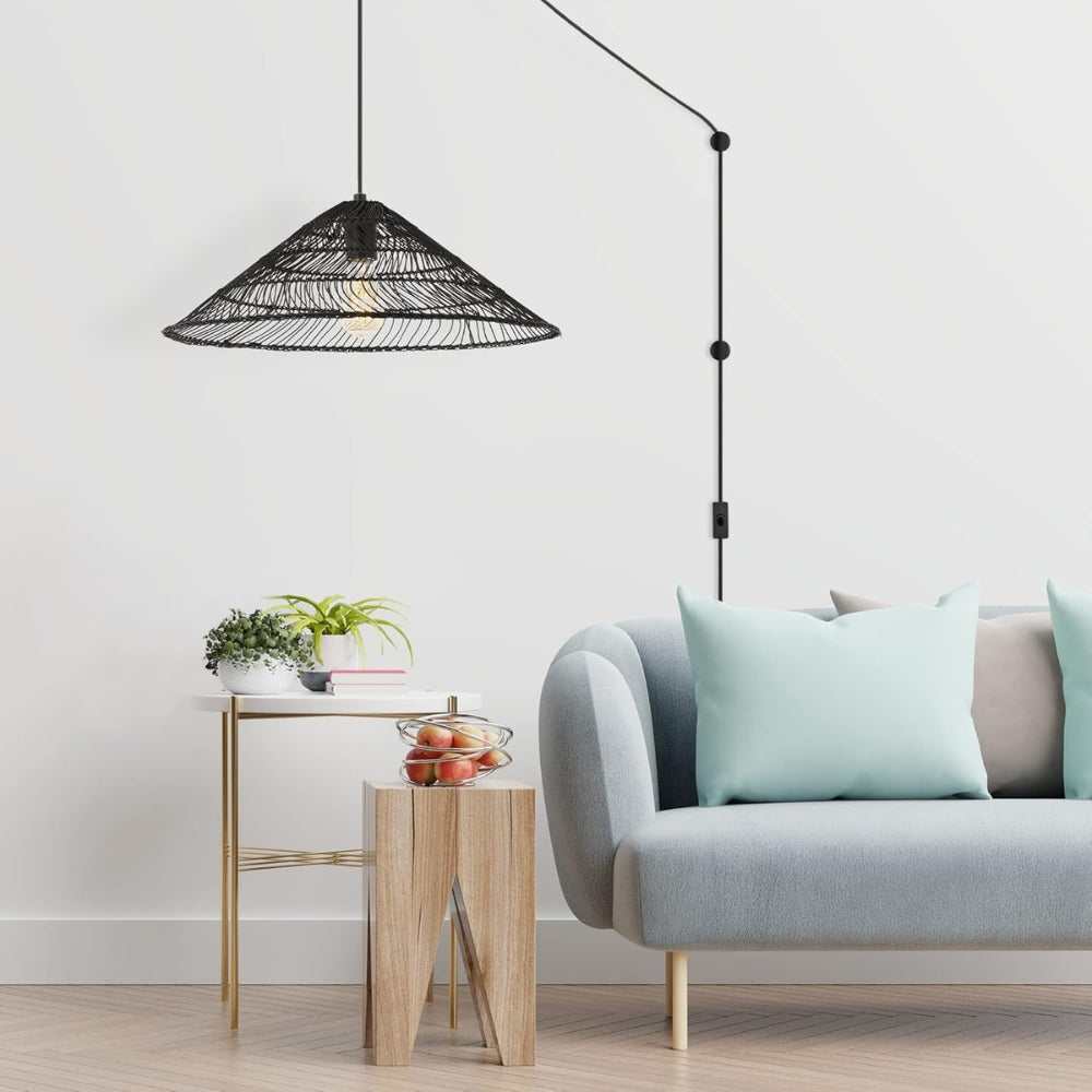 Nova Black Rattan Pendant Light