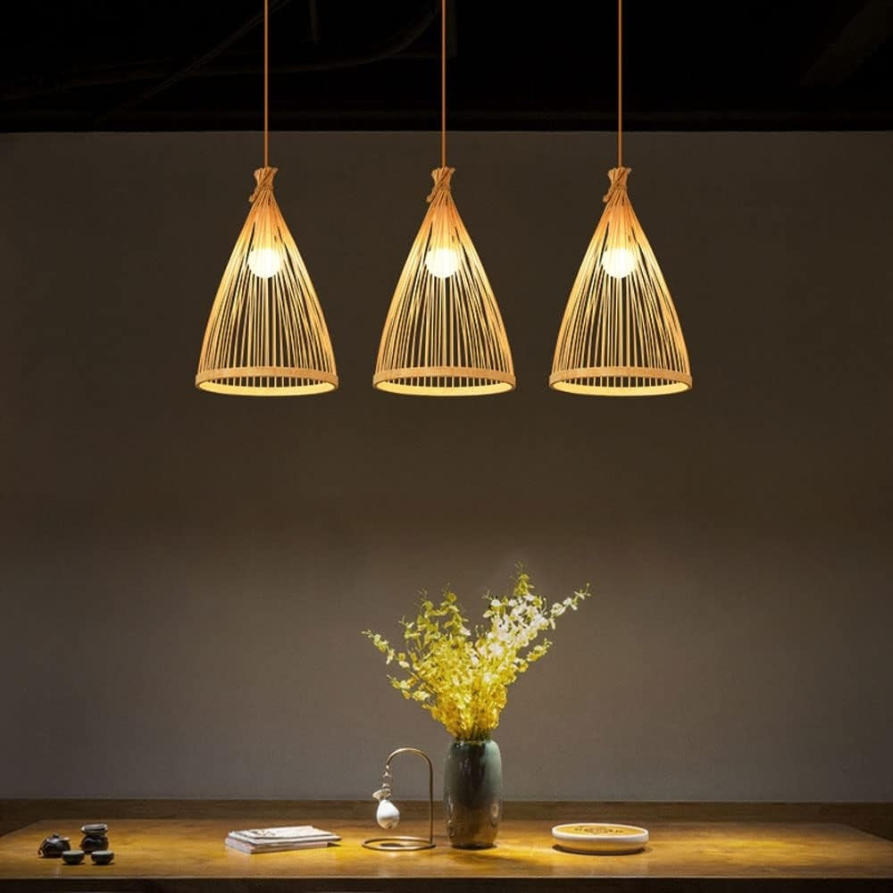 Rasri Small Cone Bamboo Pendant Light Shade