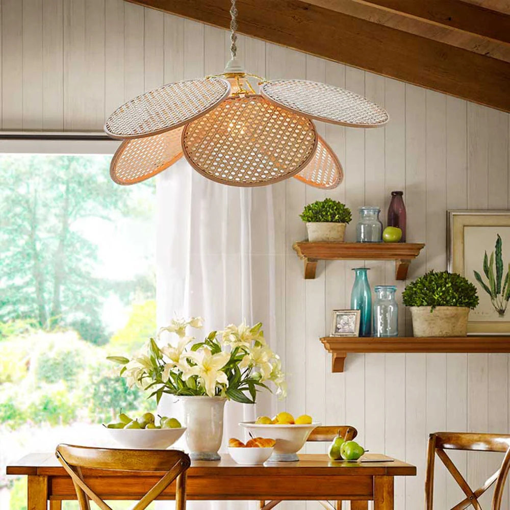 Ritta French Country Rattan Pendant Light