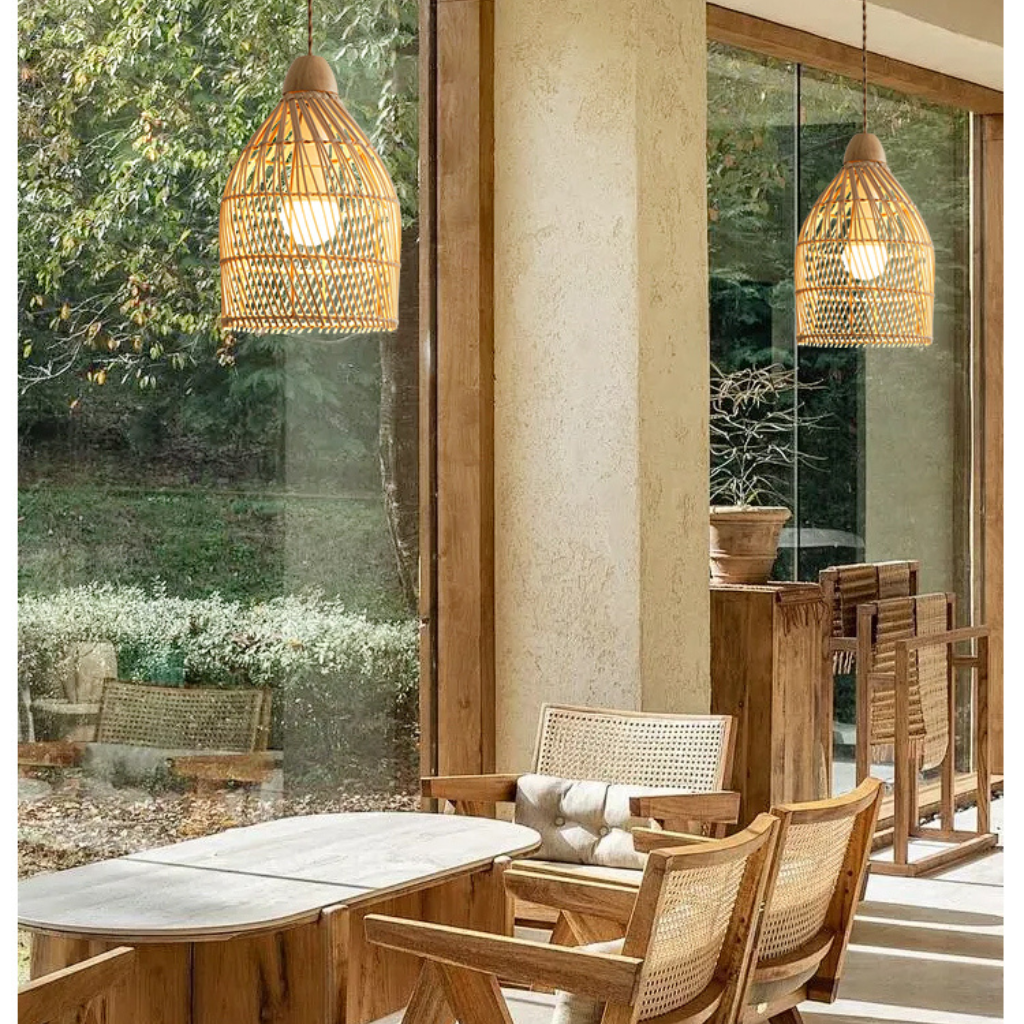 Stylish Small Rattan Basket Pendant Light Shade
