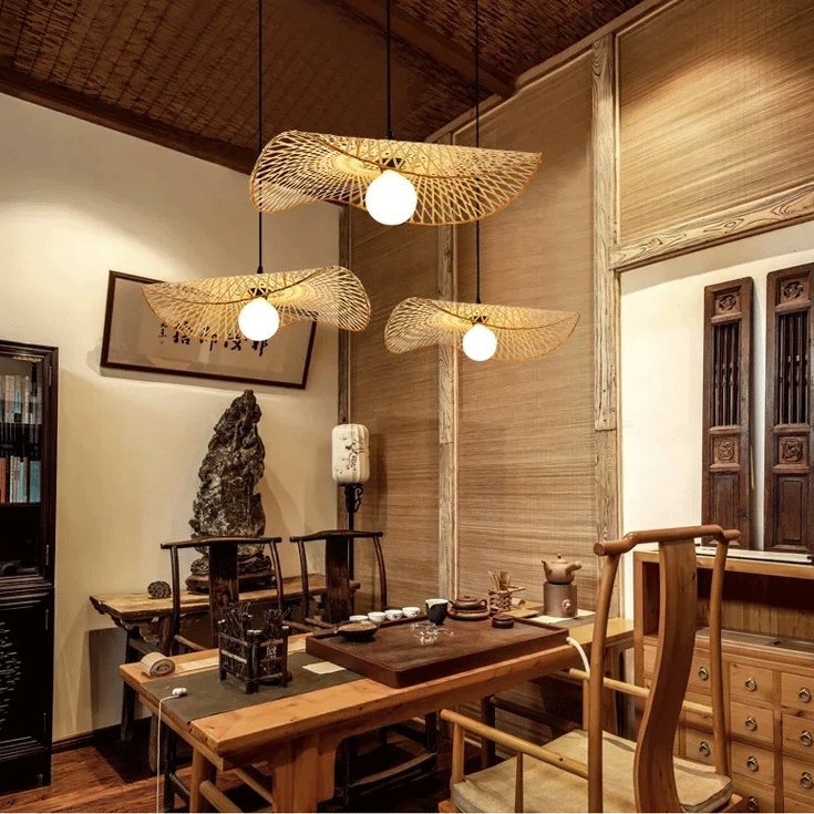 Soku Japanese Wabi Sabi Bamboo Pendant Light