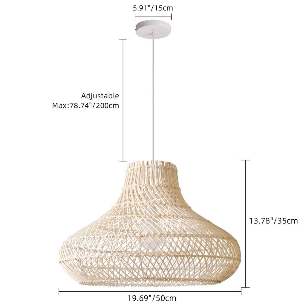 Dakota Natural Rattan Dome Pendant Light