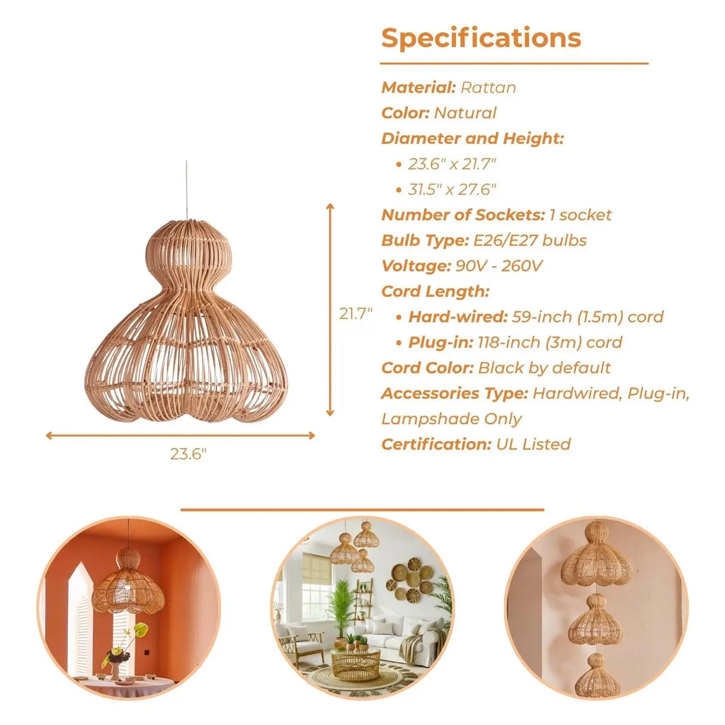 Aurelia Large Rattan Pendant Light