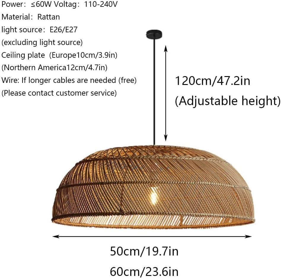 Amara Dome Rattan Woven Pendant Light