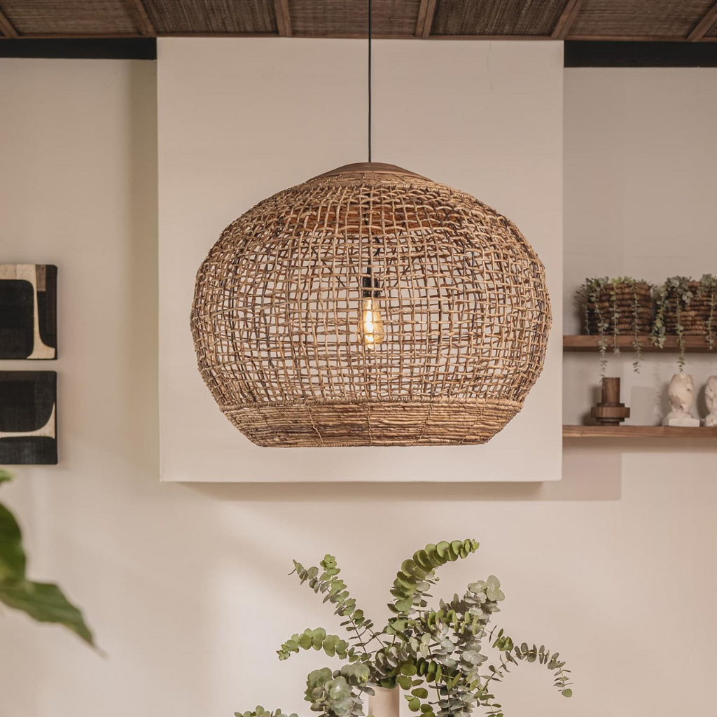 Rustic Globe Woven Pendant Light