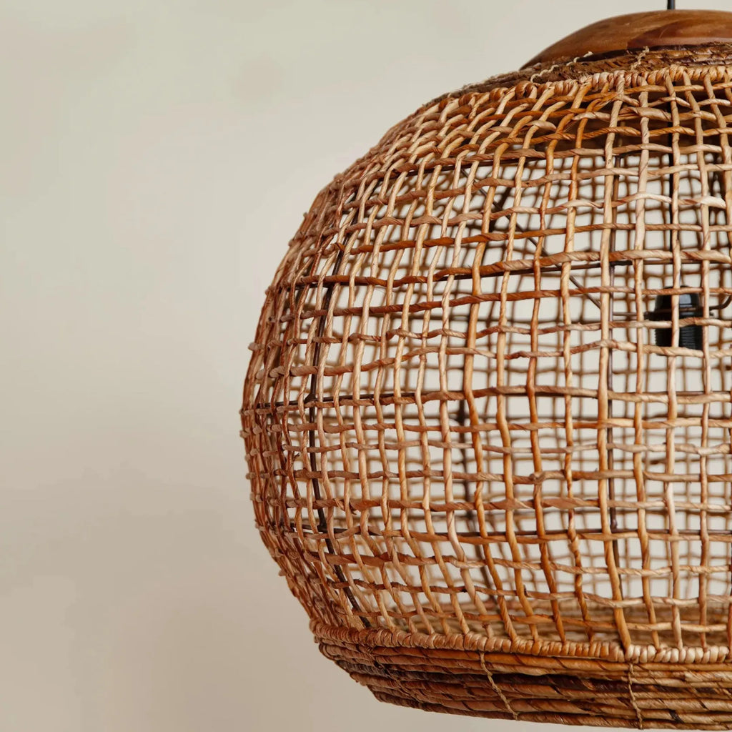 Rustic Globe Woven Pendant Light