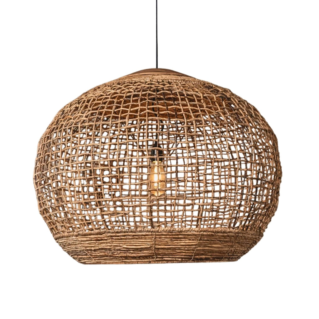 Rustic Globe Woven Pendant Light
