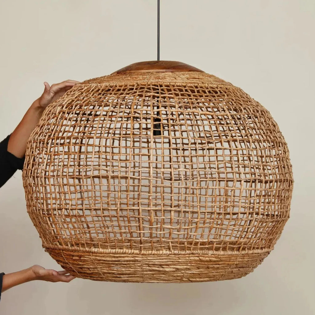 Rustic Globe Woven Pendant Light