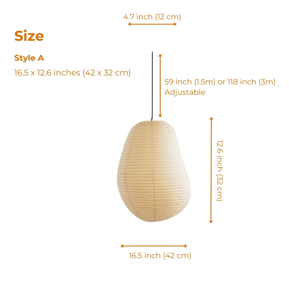 Isamu Noguchi Wabi Sabi Paper Pendant Light