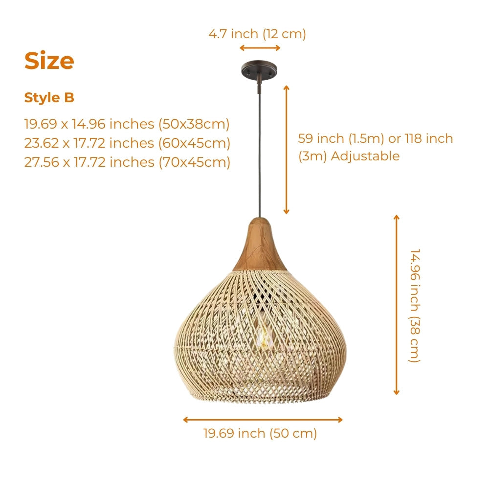 Bathari Wabi Sabi Rattan Pendant Light