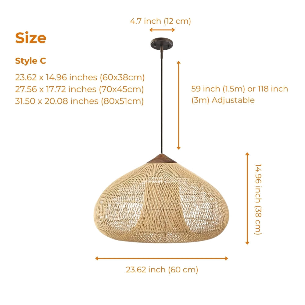 Bathari Wabi Sabi Rattan Pendant Light