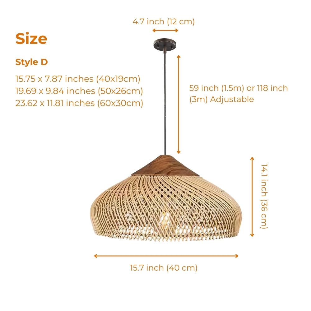 Bathari Wabi Sabi Rattan Pendant Light