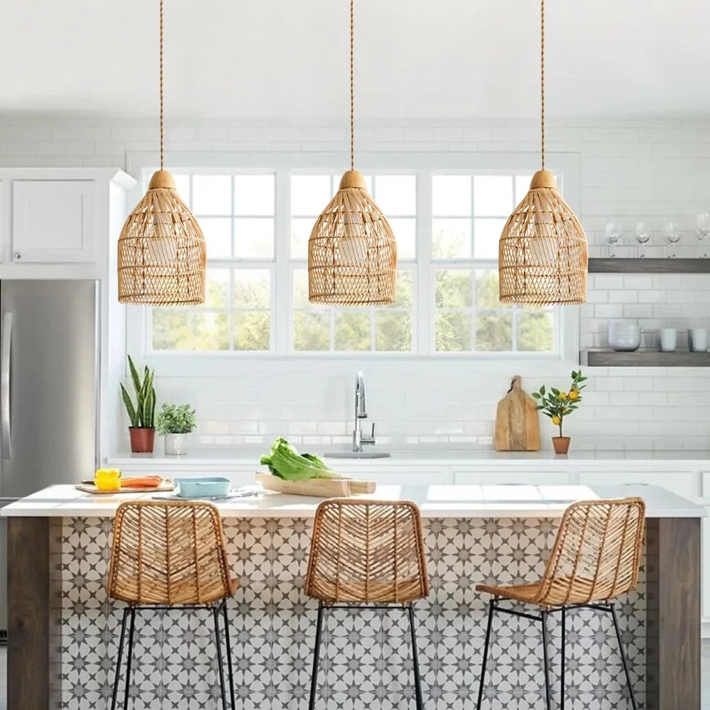 Stylish Small Rattan Basket Pendant Light Shade