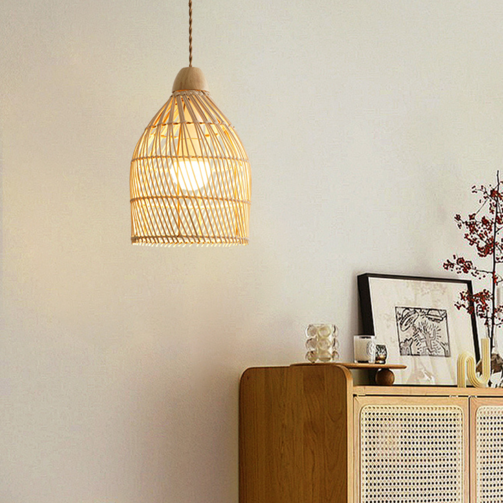Stylish Small Rattan Basket Pendant Light Shade