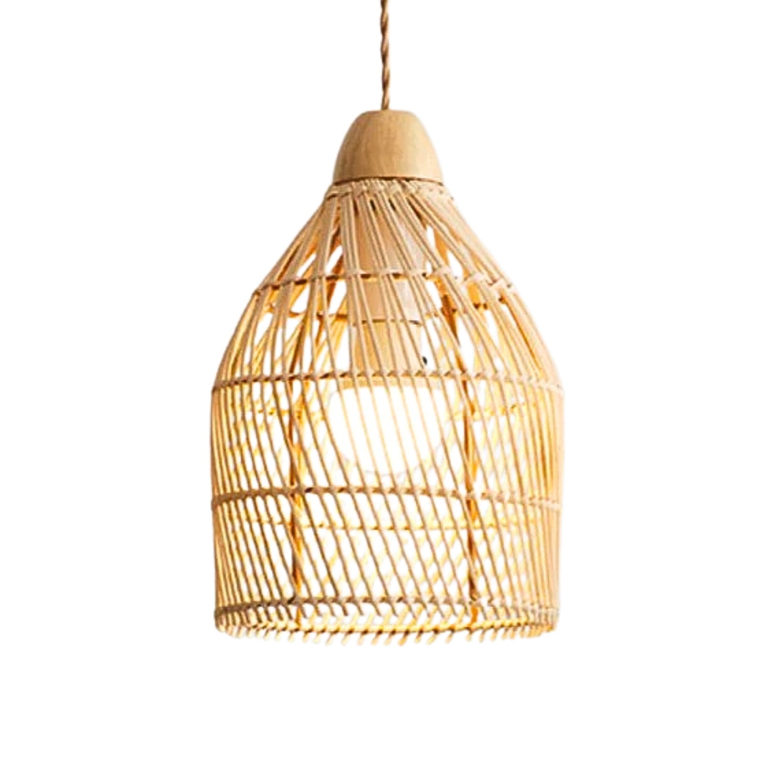 Stylish Small Rattan Basket Pendant Light Shade