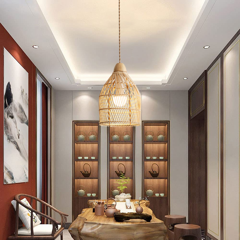 Stylish Small Rattan Basket Pendant Light Shade