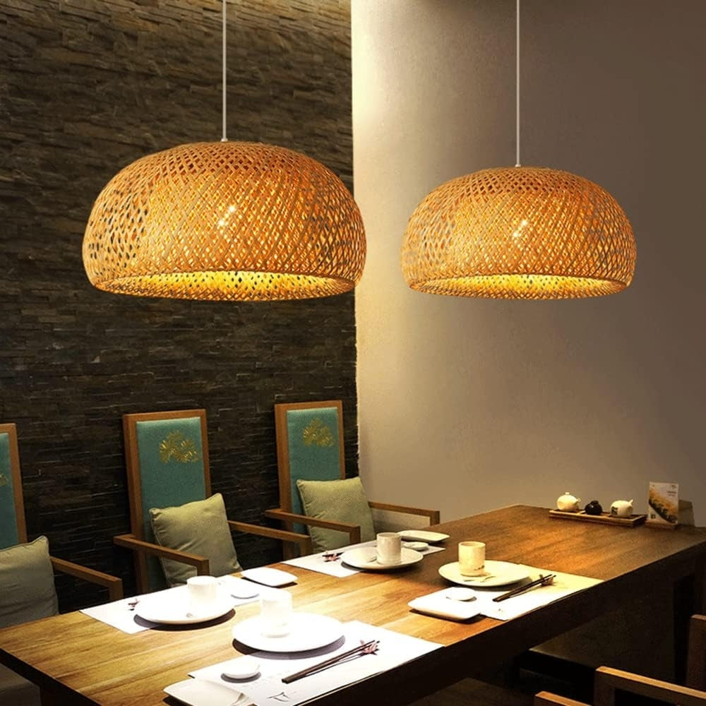 TAO Oriental Small Bamboo Basket Pendant Light