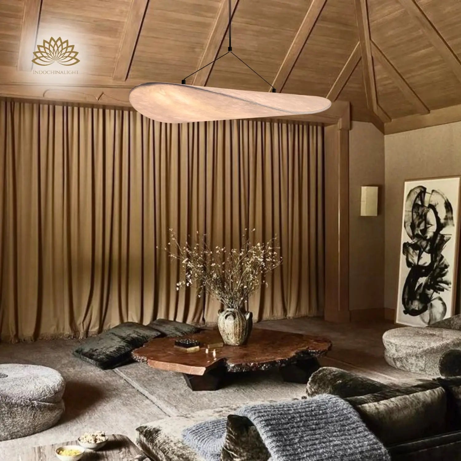 Tense Cloud Japanese Wabi Sabi Silk Pendant Light
