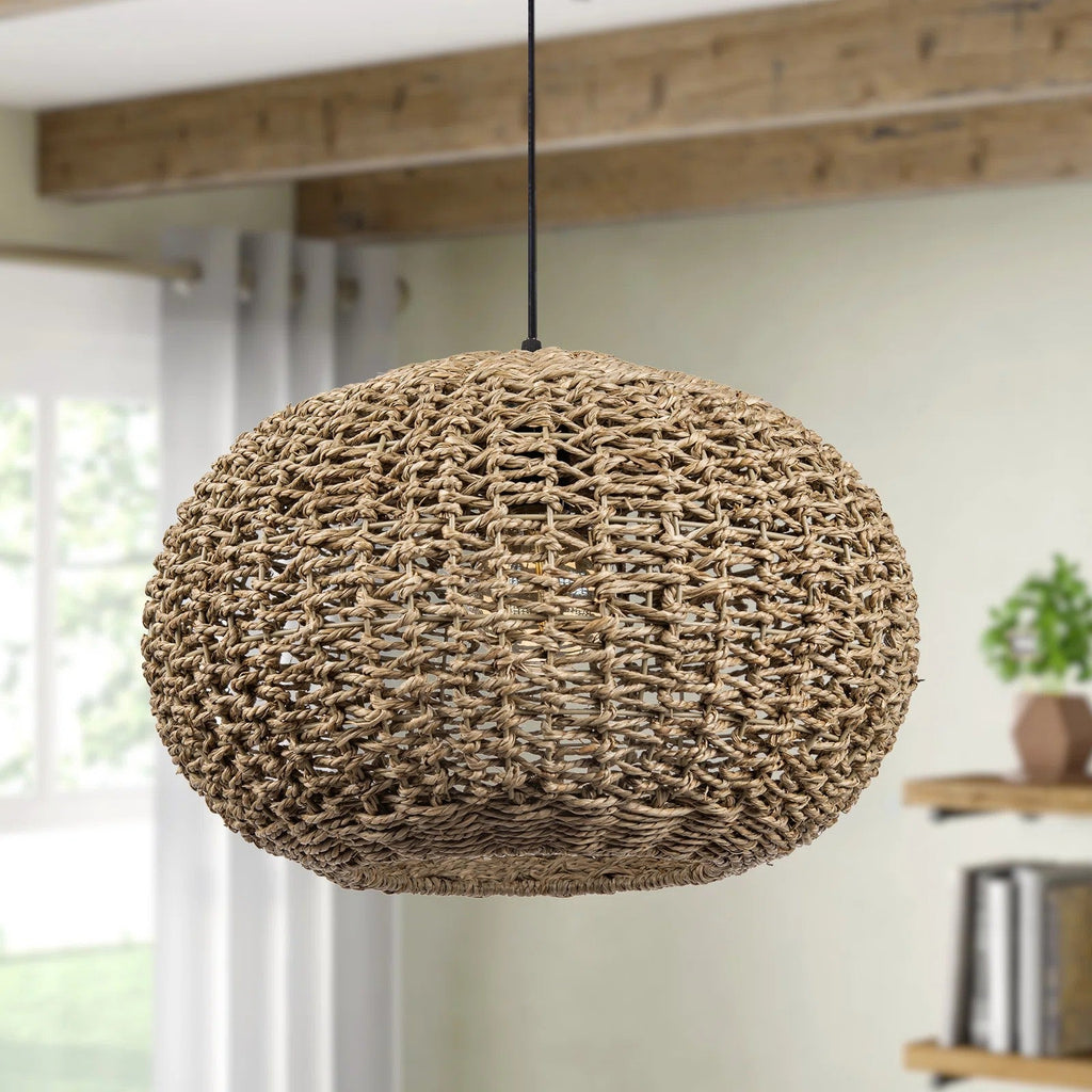 Teru Ji Kaikang Wabi Sabi Wicker Pendant Light