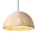 Thaely Dome Wicker Rattan Pendant Light Modern Boho Kitchen Island
