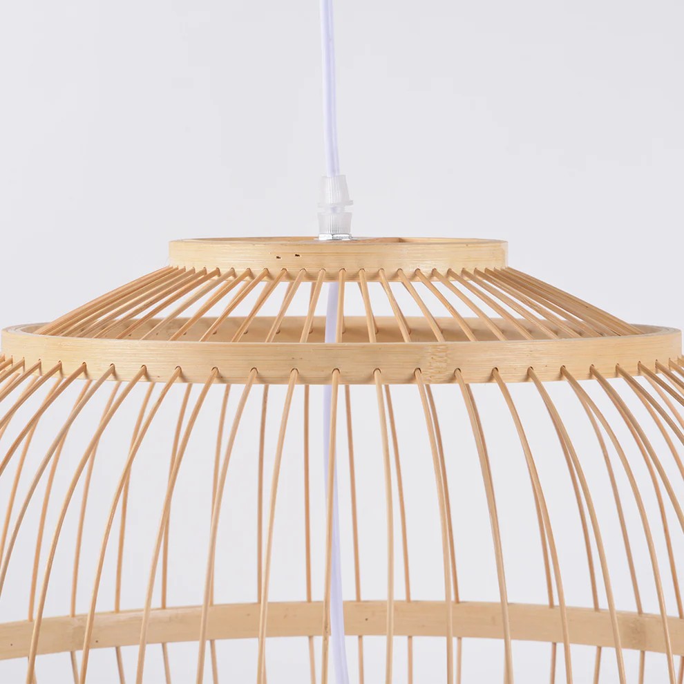 Lattice Round Bamboo Pendant Light