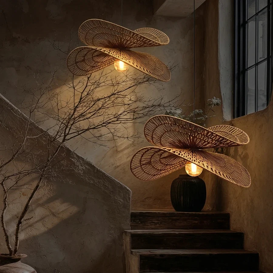 Valar Wabi Sabi Tiered Wicker Jute Pendant Light